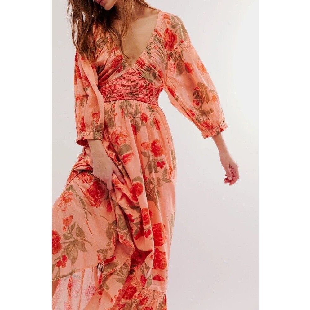 New Free People Golden Hour Maxi Dress sz M - Picture 4 of 8